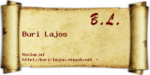 Buri Lajos névjegykártya